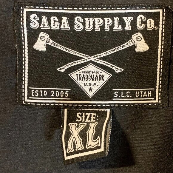 Saga Supply Co Men's Nylon Lined‎ Snap Button Coaches Jacket Size XL - Picture 8 of 14